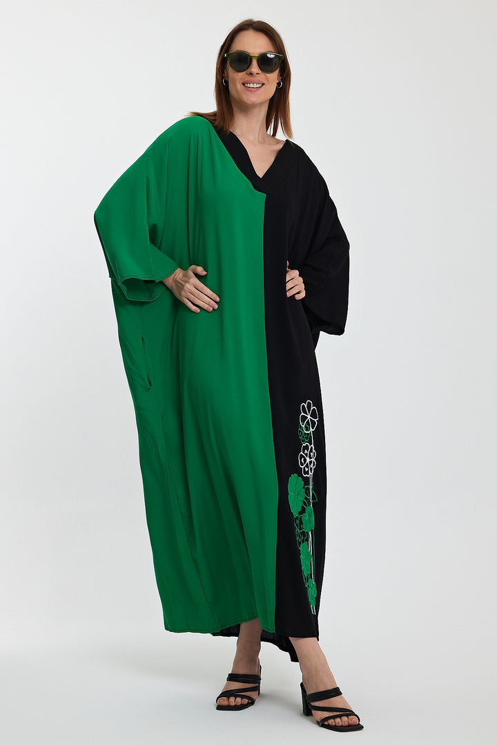 (4P.PACK) Dual Charm Floral Kaftan Dress