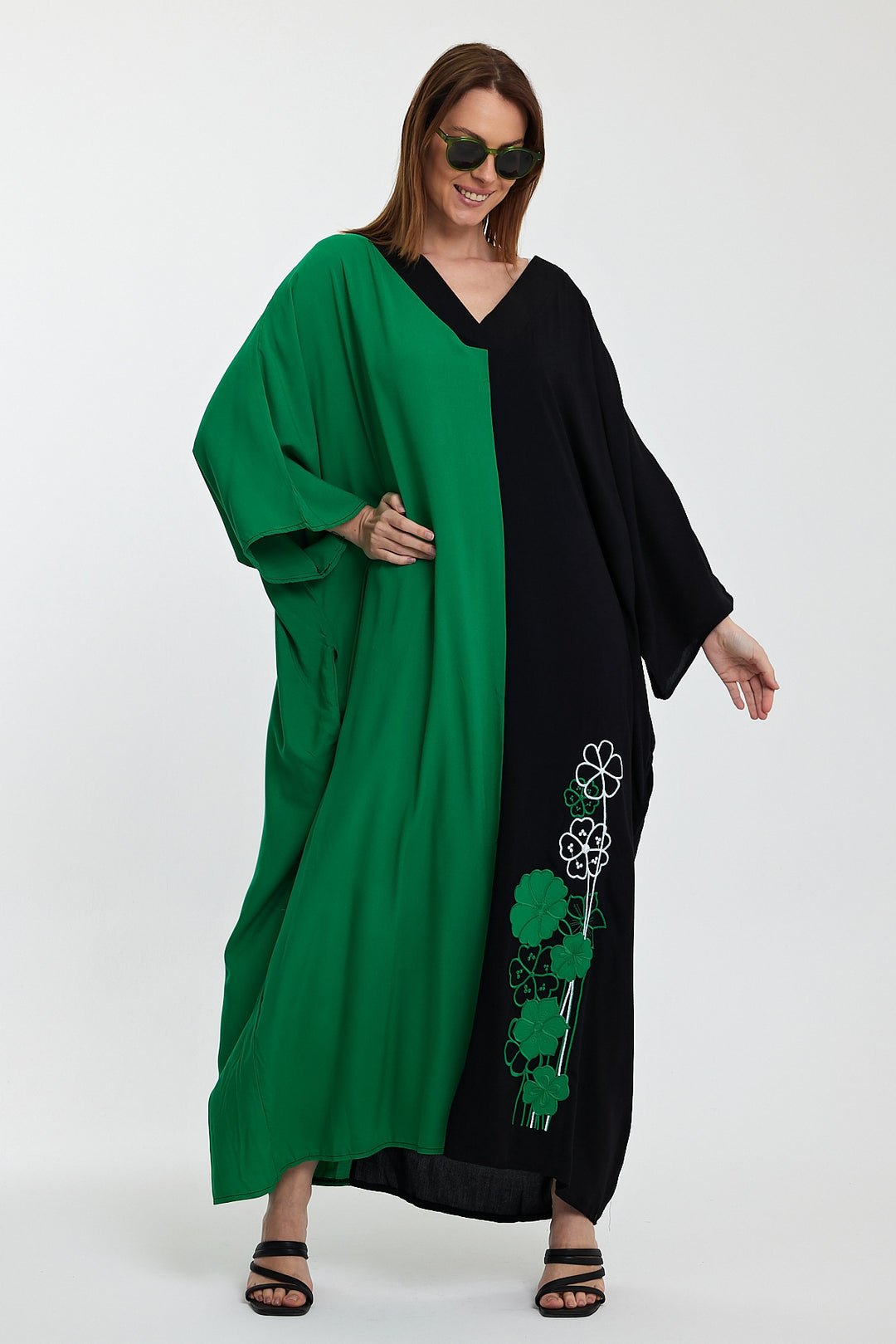 (4P.PACK) Dual Charm Floral Kaftan Dress