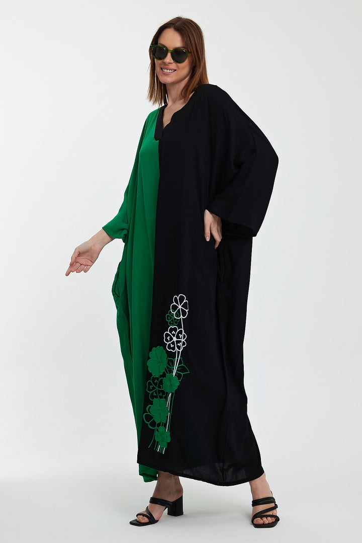 (4P.PACK) Dual Charm Floral Kaftan Dress