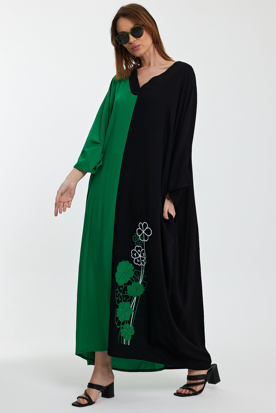 (4P.PACK) Dual Charm Floral Kaftan Dress