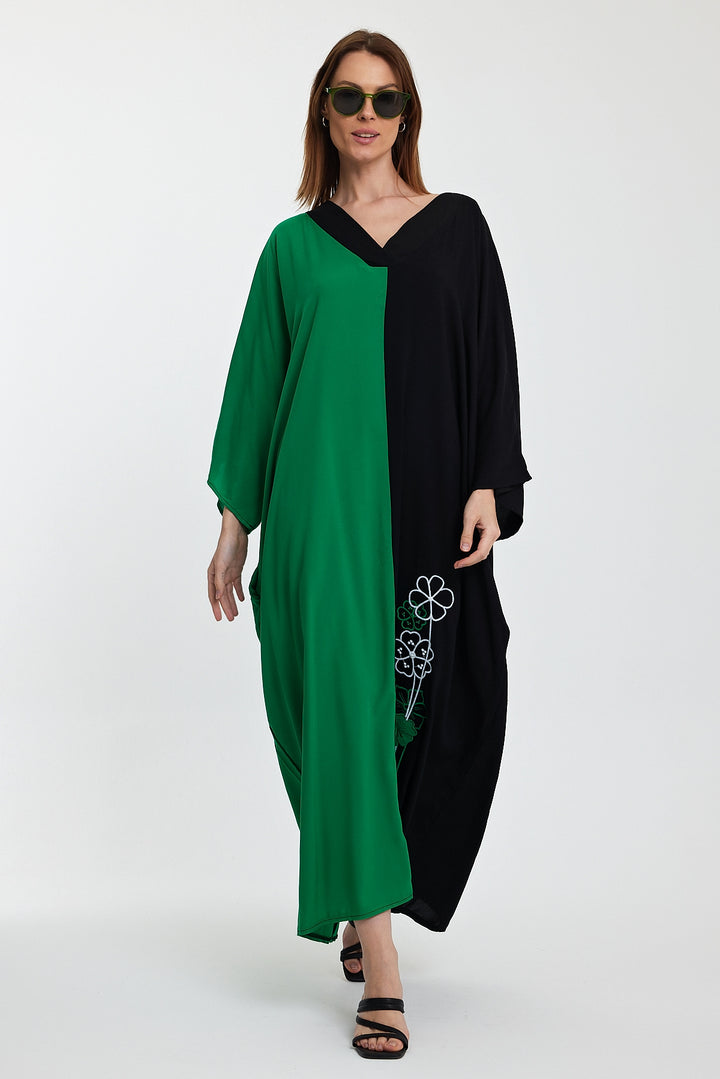 (4P.PACK) Dual Charm Floral Kaftan Dress