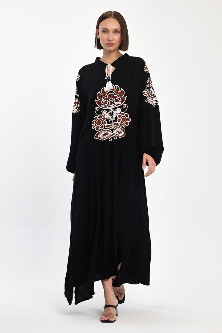 (4P.PACK) Boho Luxe Embroidered Maxi Dress