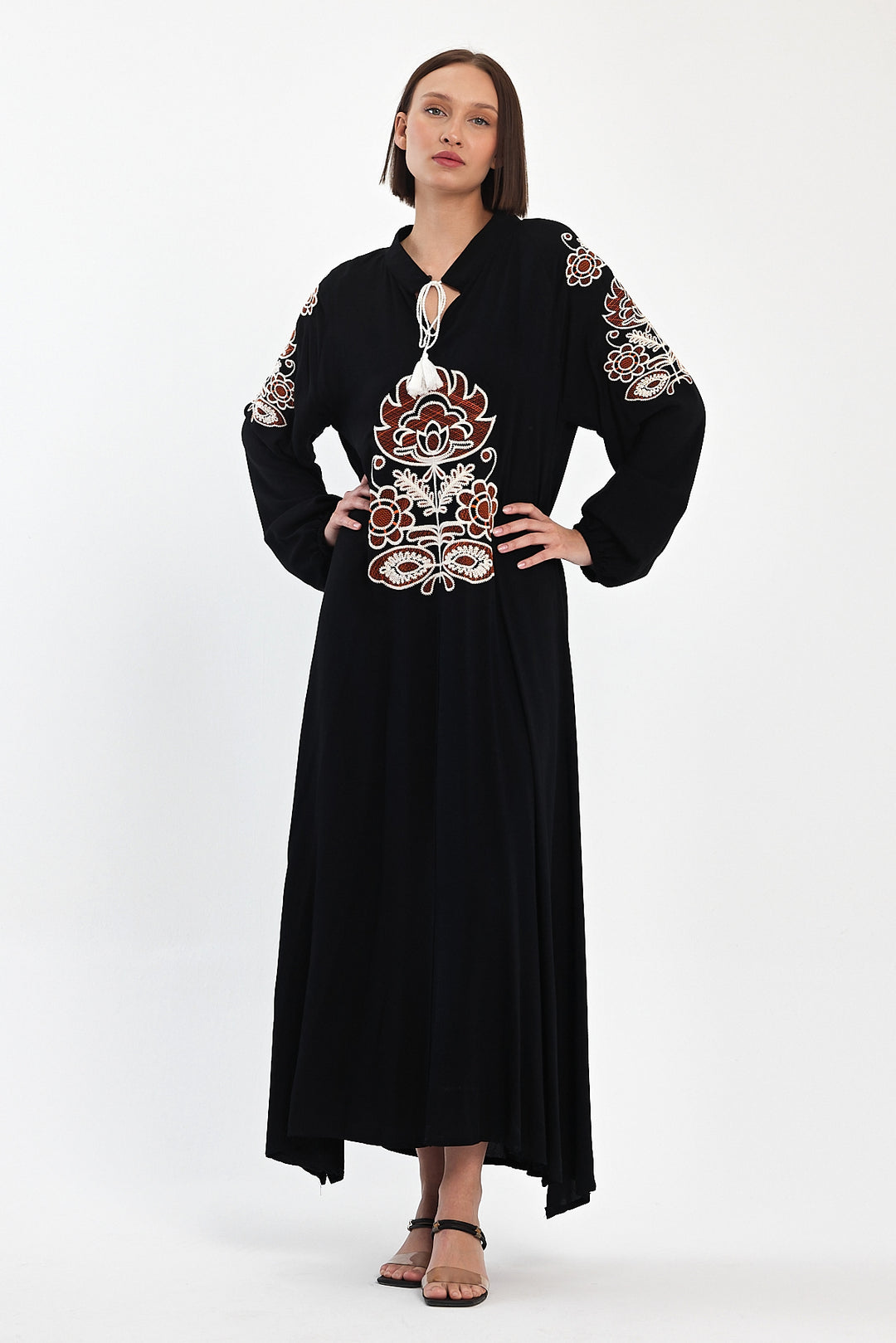 (4P.PACK) Boho Luxe Embroidered Maxi Dress