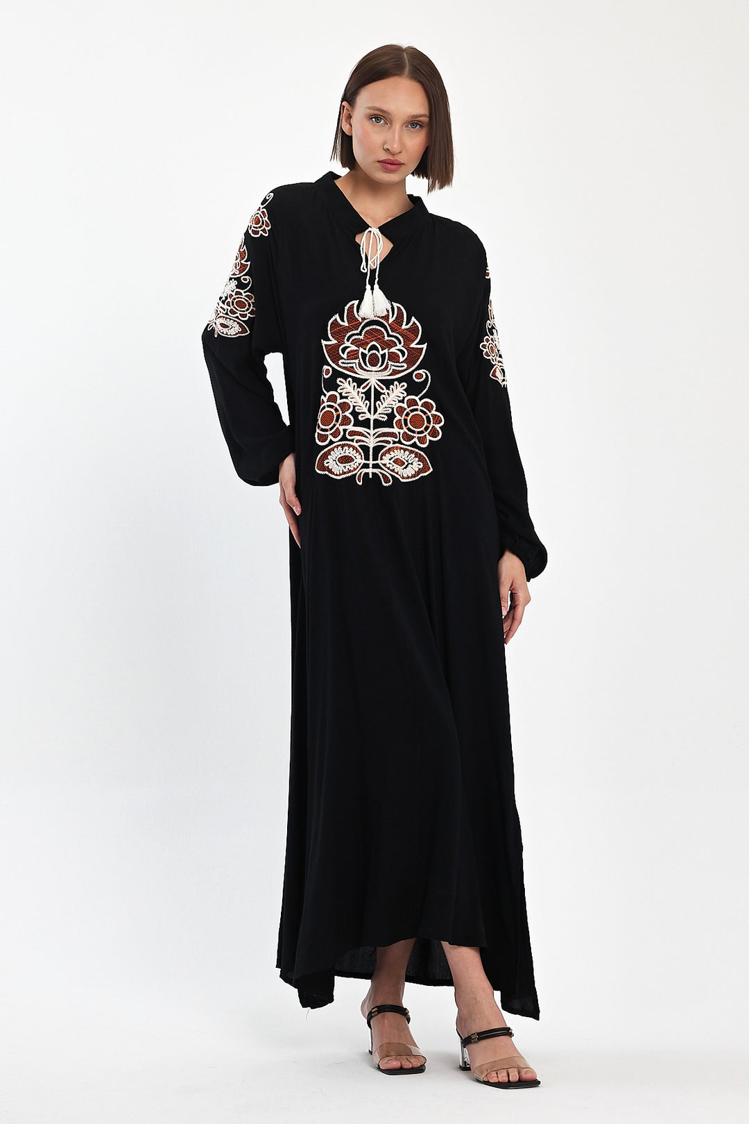 (4P.PACK) Boho Luxe Embroidered Maxi Dress
