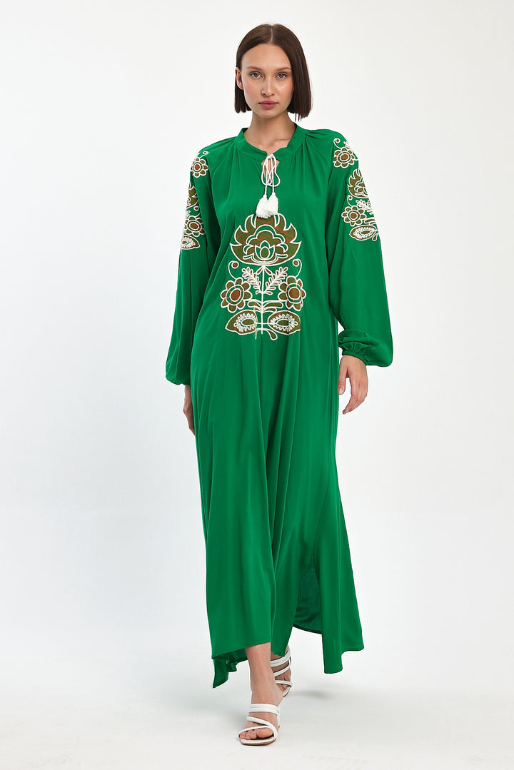 (4P.PACK) Boho Luxe Embroidered Maxi Dress