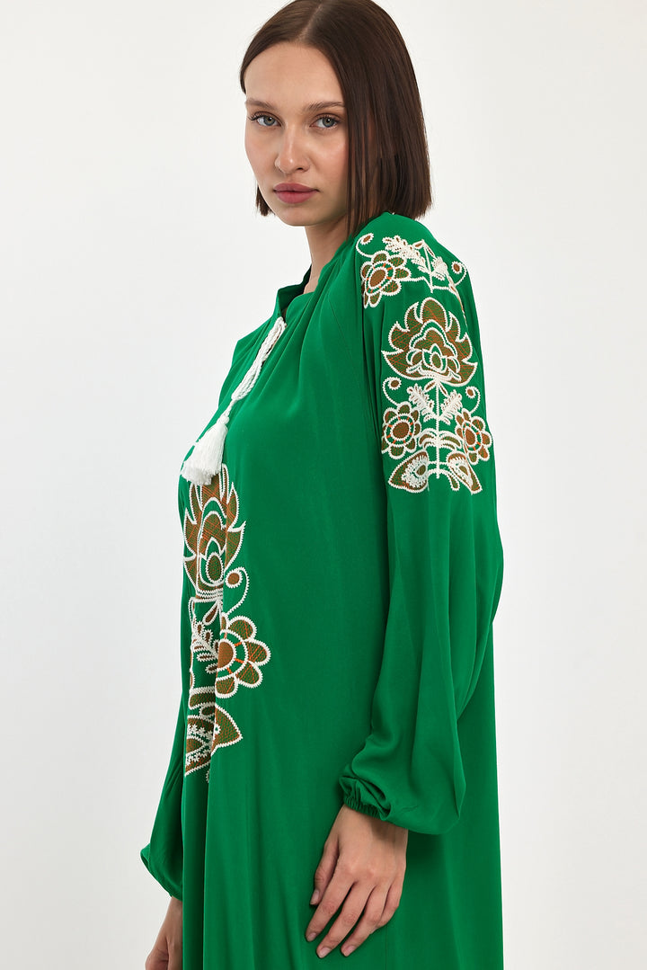 (4P.PACK) Boho Luxe Embroidered Maxi Dress