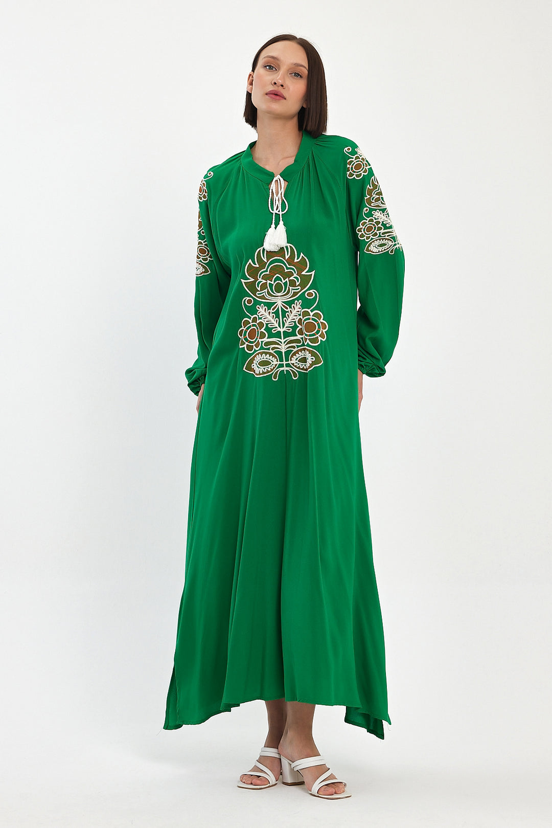 (4P.PACK) Boho Luxe Embroidered Maxi Dress