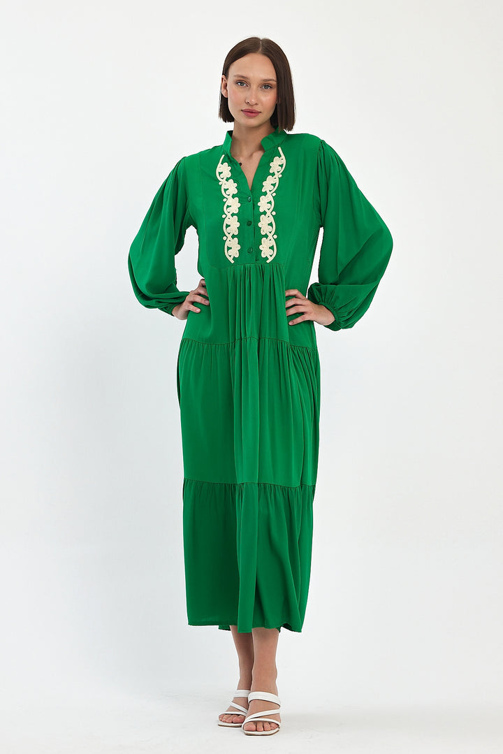 (4P.PACK) Ornate Elegance Maxi Dress