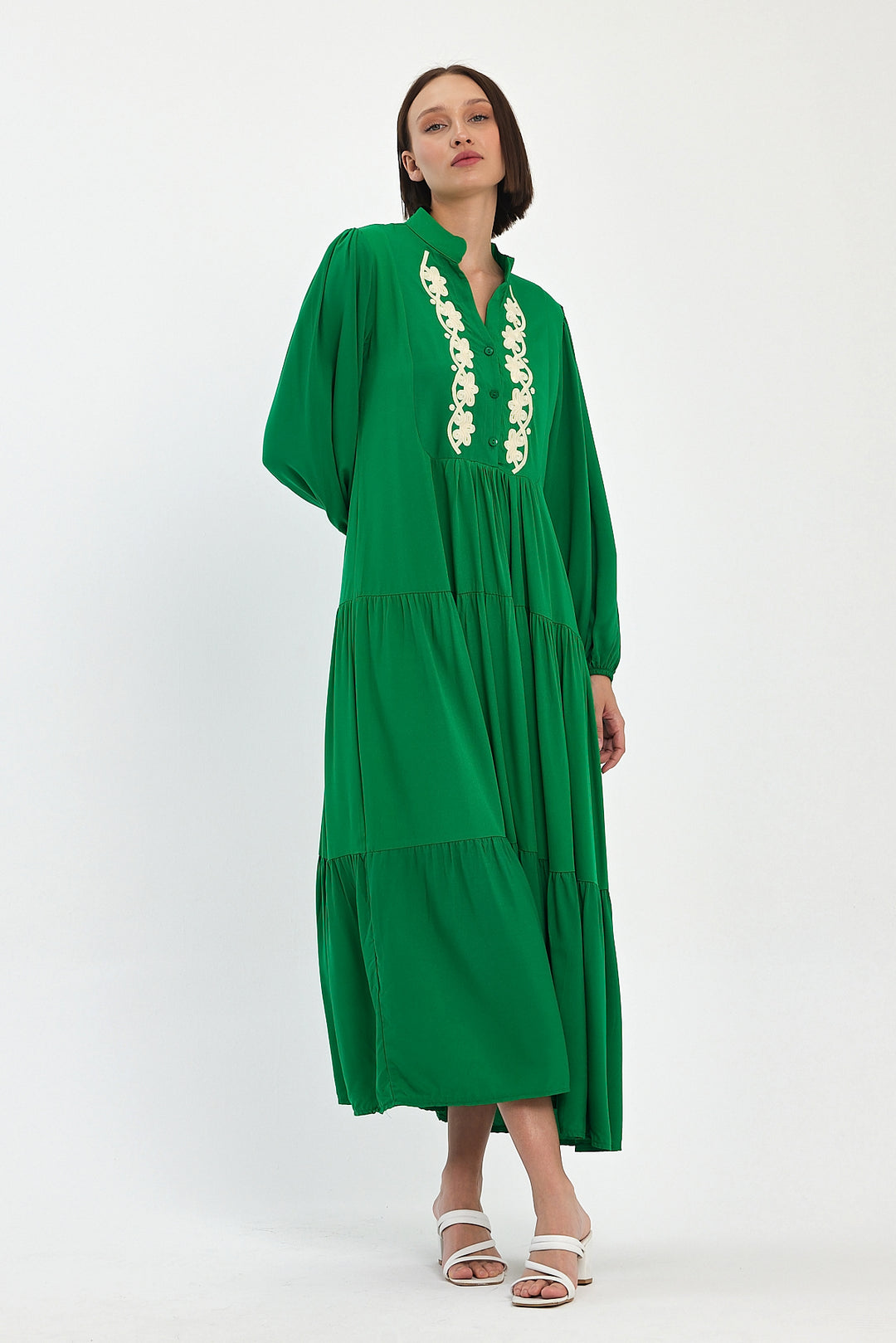 (4P.PACK) Ornate Elegance Maxi Dress