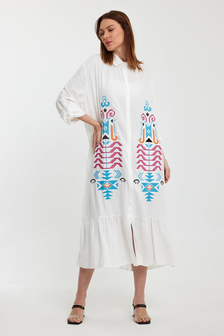 (4P.PACK) Tribal Essence Shirt Dress