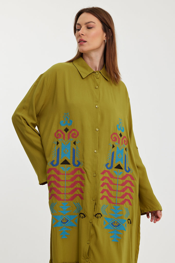 (4P.PACK) Tribal Essence Shirt Dress