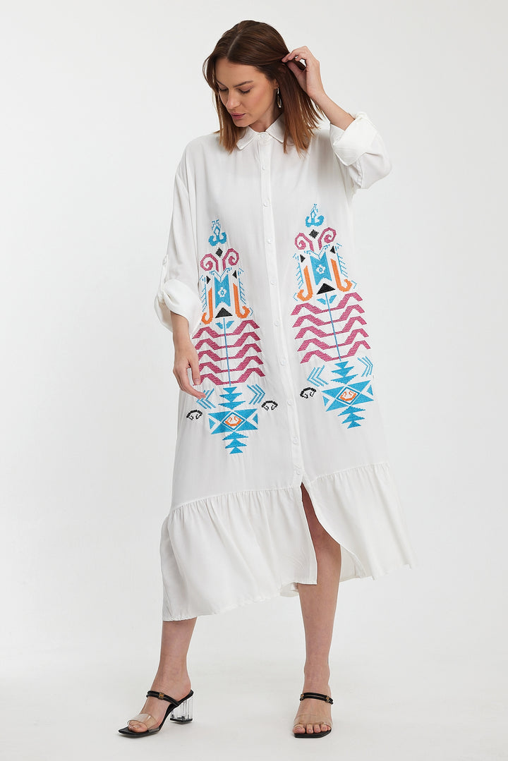 (4P.PACK) Tribal Essence Shirt Dress