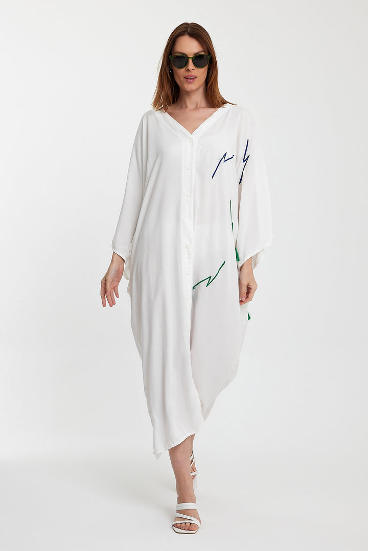 (4P.PACK) Lightning Flow Oversized Shirt Kaftan