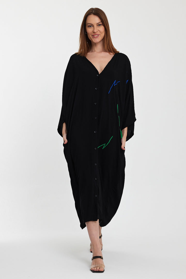 (4P.PACK) Lightning Flow Oversized Shirt Kaftan