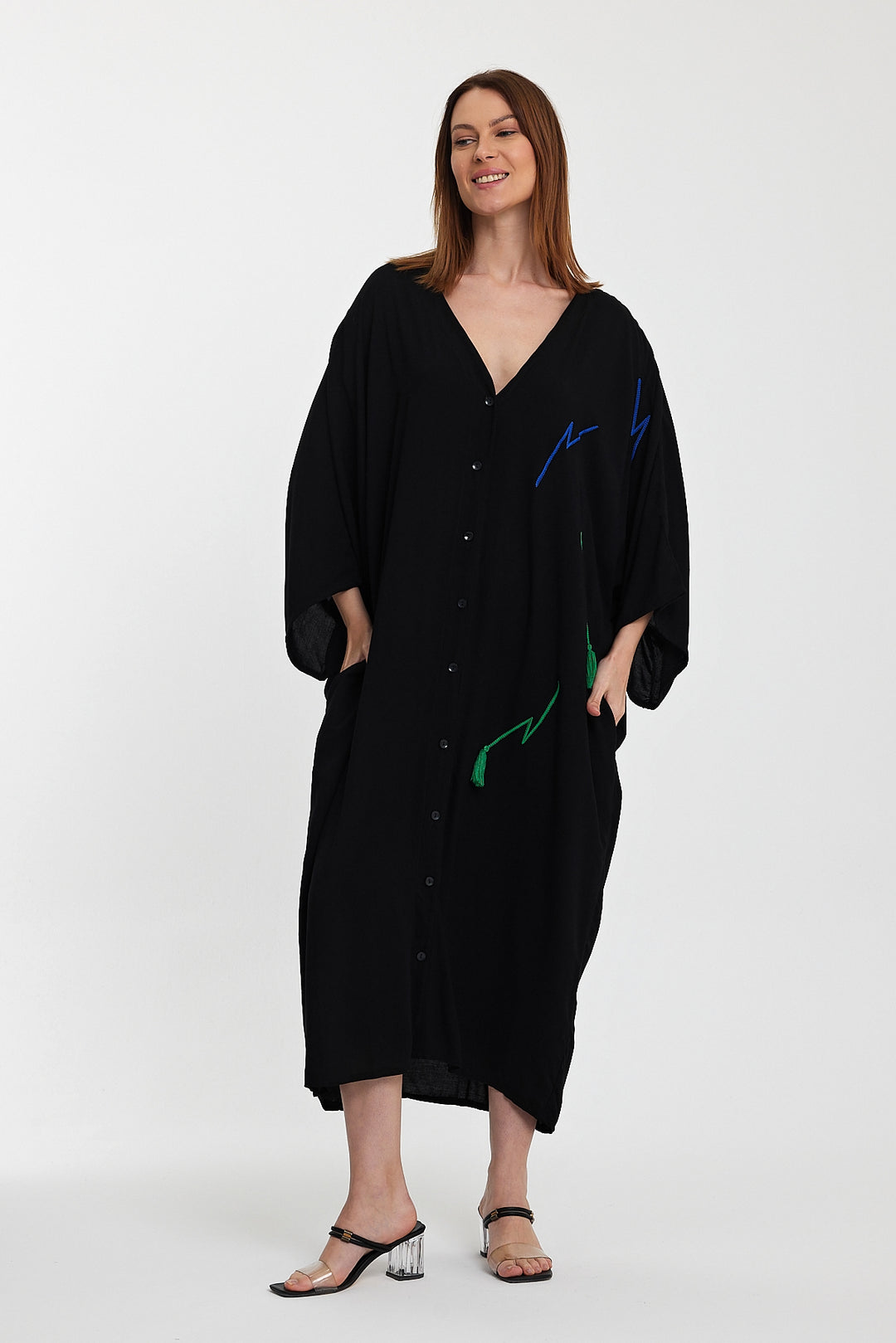 (4P.PACK) Lightning Flow Oversized Shirt Kaftan
