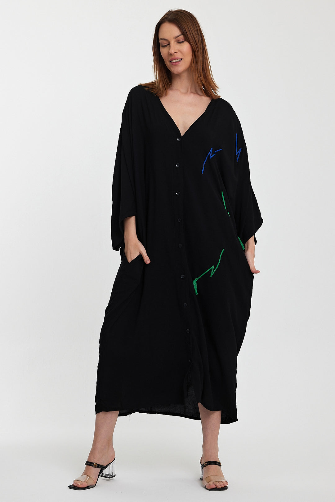 (4P.PACK) Lightning Flow Oversized Shirt Kaftan