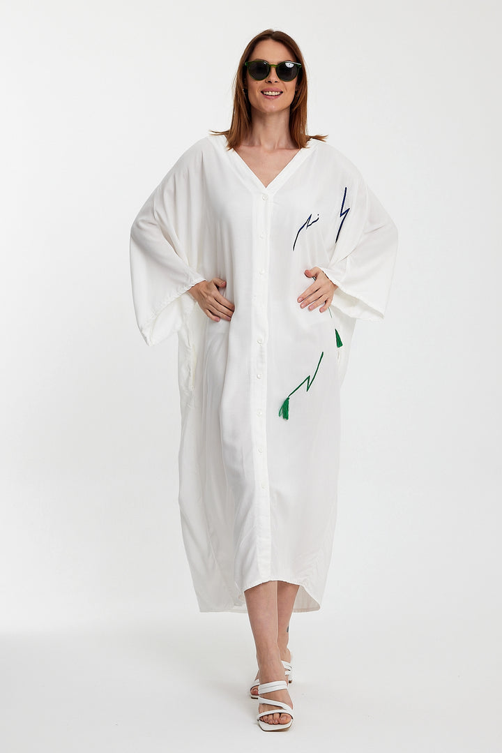 (4P.PACK) Lightning Flow Oversized Shirt Kaftan