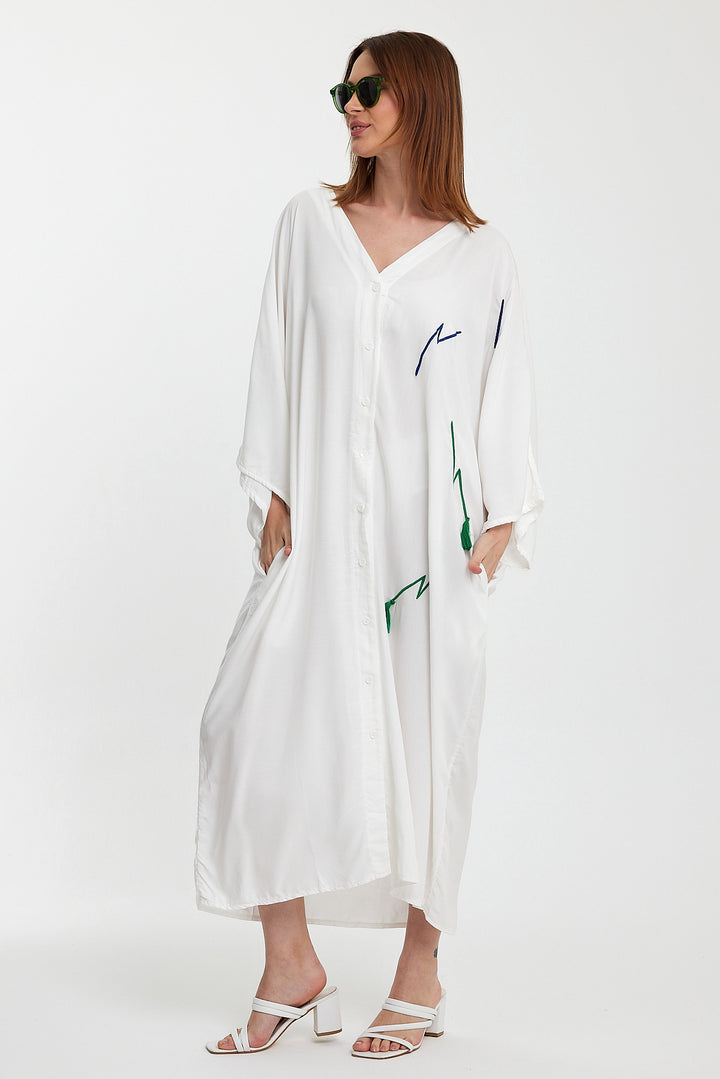 (4P.PACK) Lightning Flow Oversized Shirt Kaftan