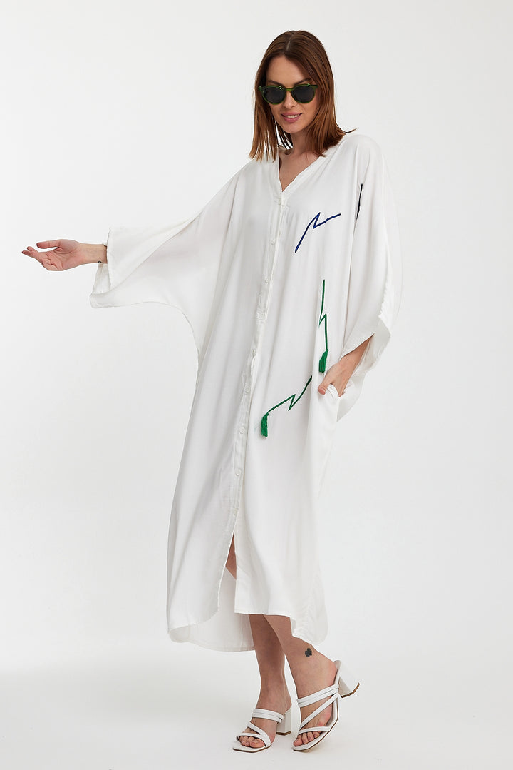 (4P.PACK) Lightning Flow Oversized Shirt Kaftan