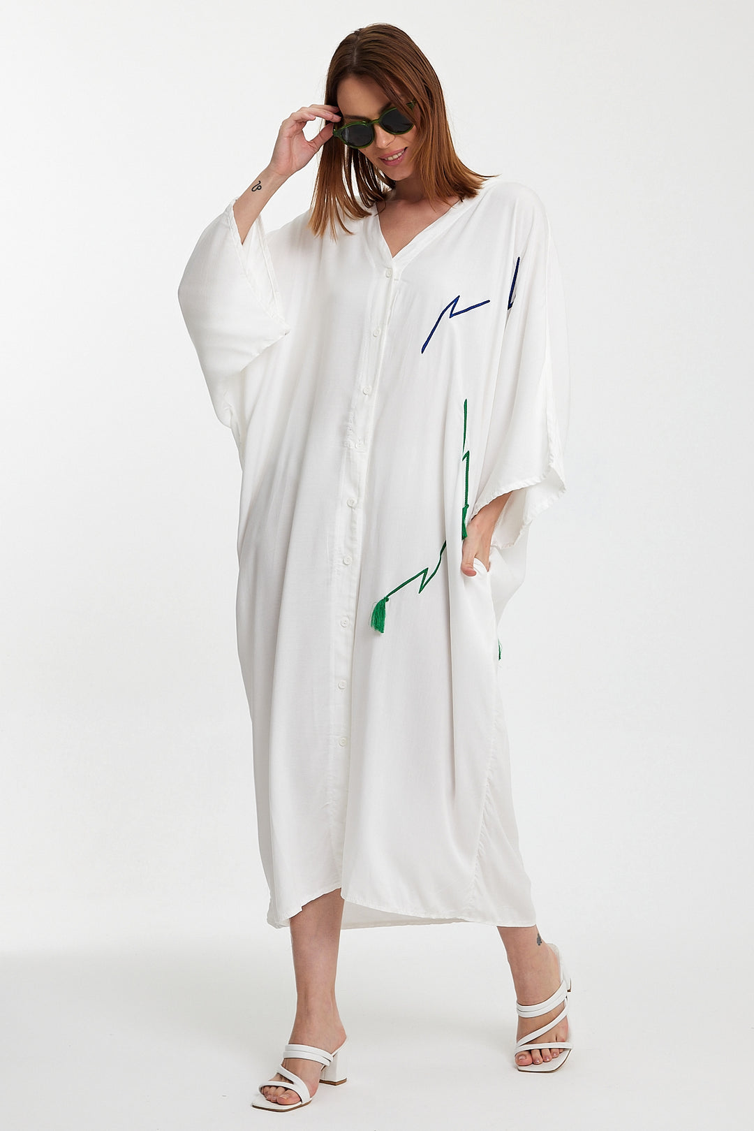 (4P.PACK) Lightning Flow Oversized Shirt Kaftan