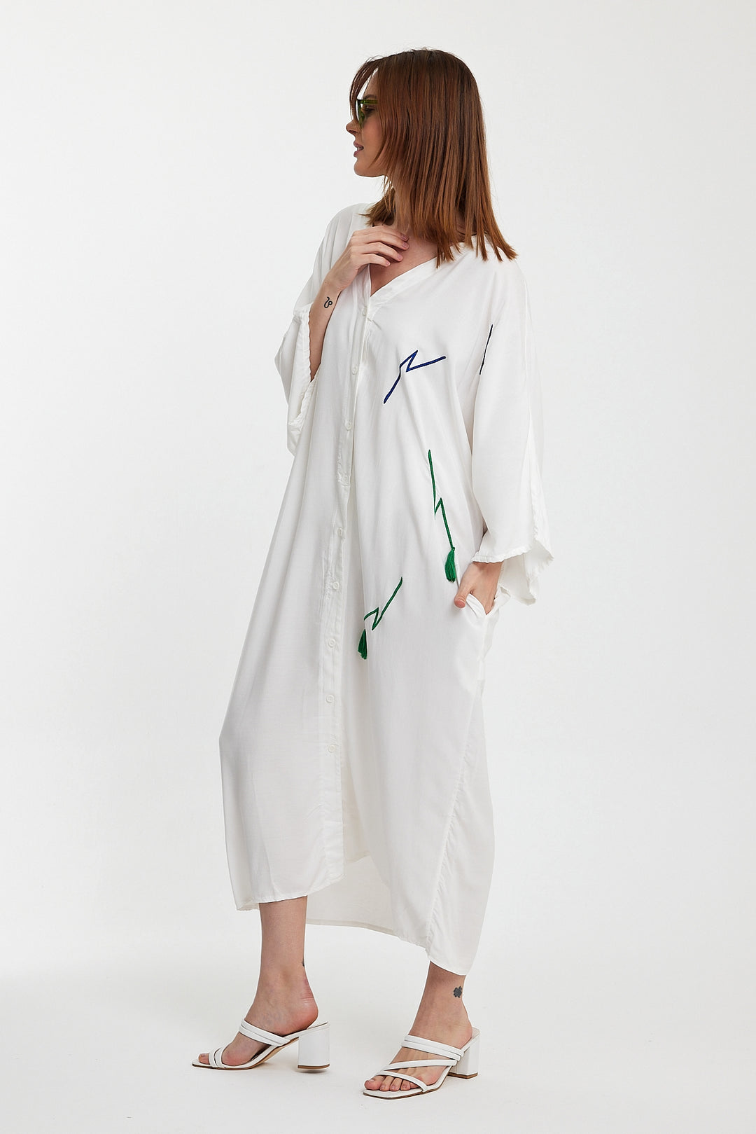 (4P.PACK) Lightning Flow Oversized Shirt Kaftan