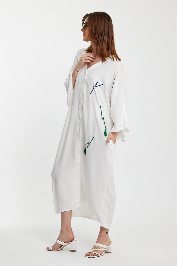(4P.PACK) Lightning Flow Oversized Shirt Kaftan