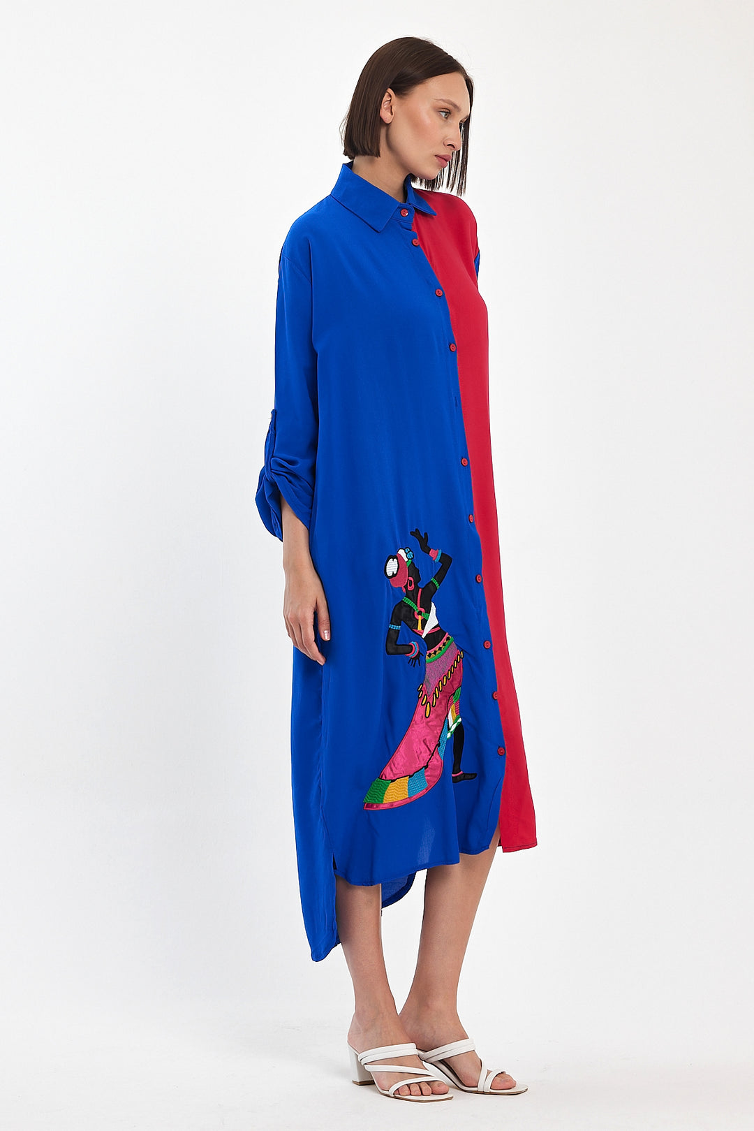 (4P.PACK) Tribal Muse Contrast Shirt Dress