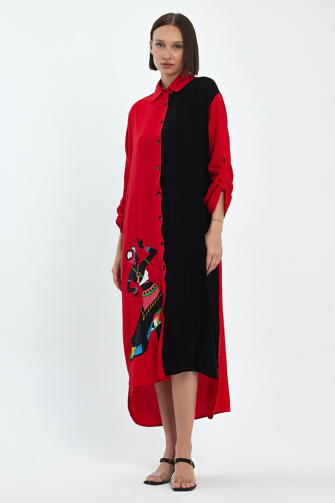 (4P.PACK) Tribal Muse Contrast Shirt Dress