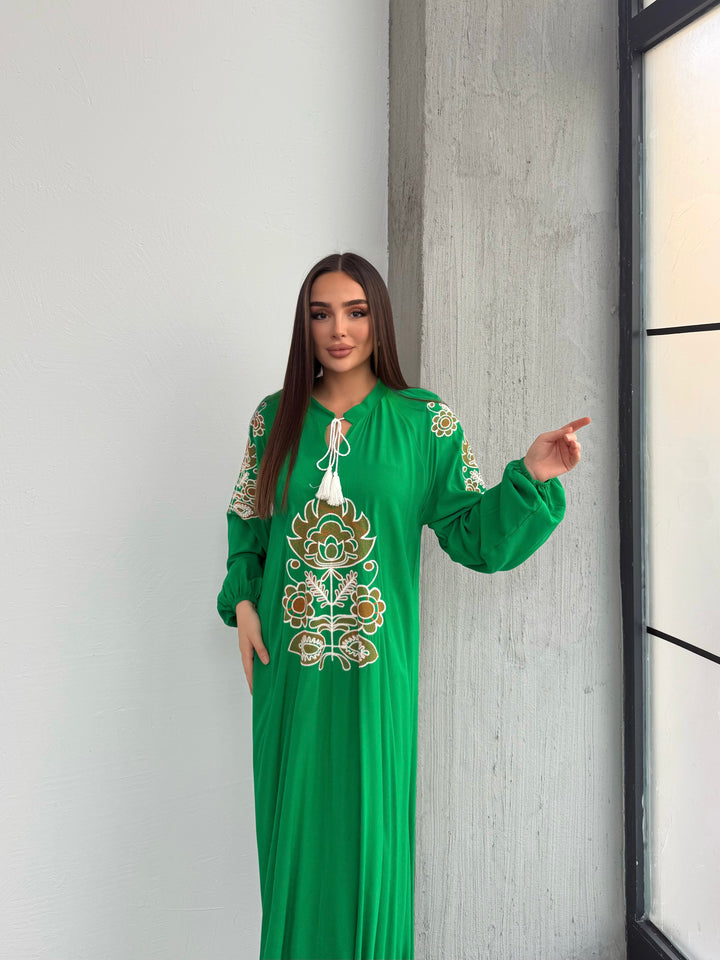 (4P.PACK) Boho Luxe Embroidered Maxi Dress