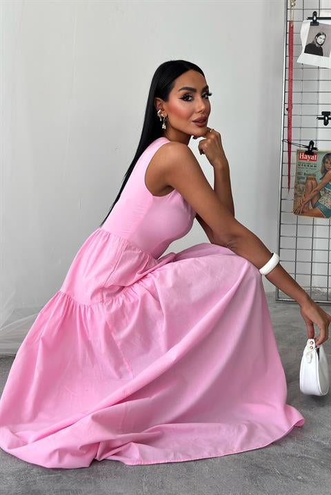 tek-omuzlu-pile-detay-maxi-elbise-2895-e9a8e1